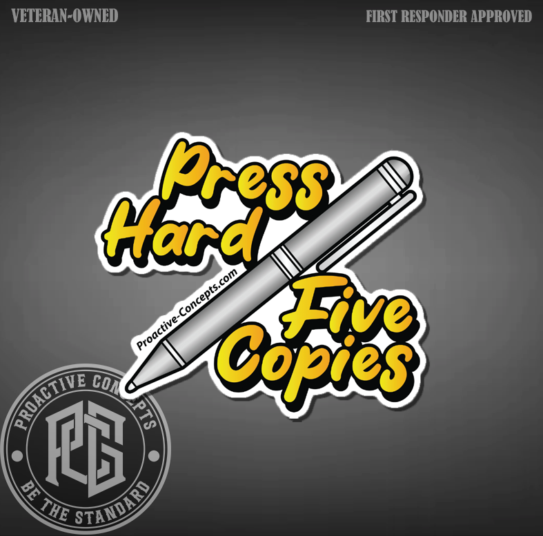 Press Hard Five Copies - Sticker
