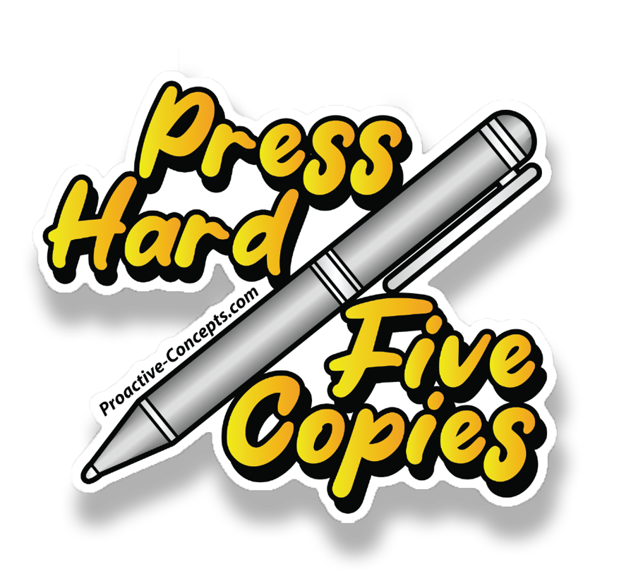 Press Hard Five Copies - Sticker