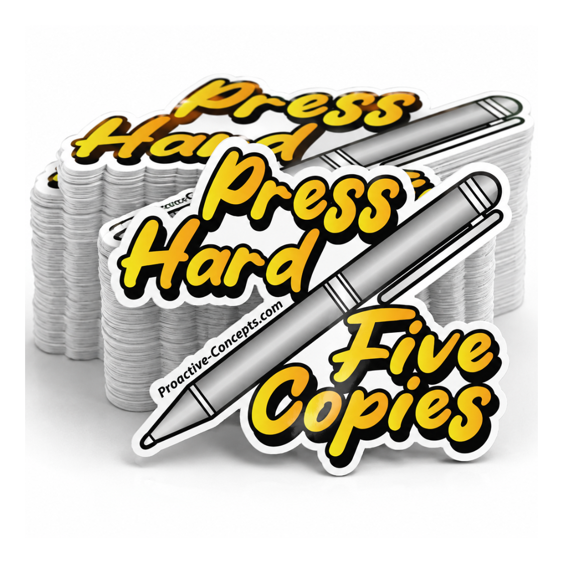 Press Hard Five Copies - Sticker