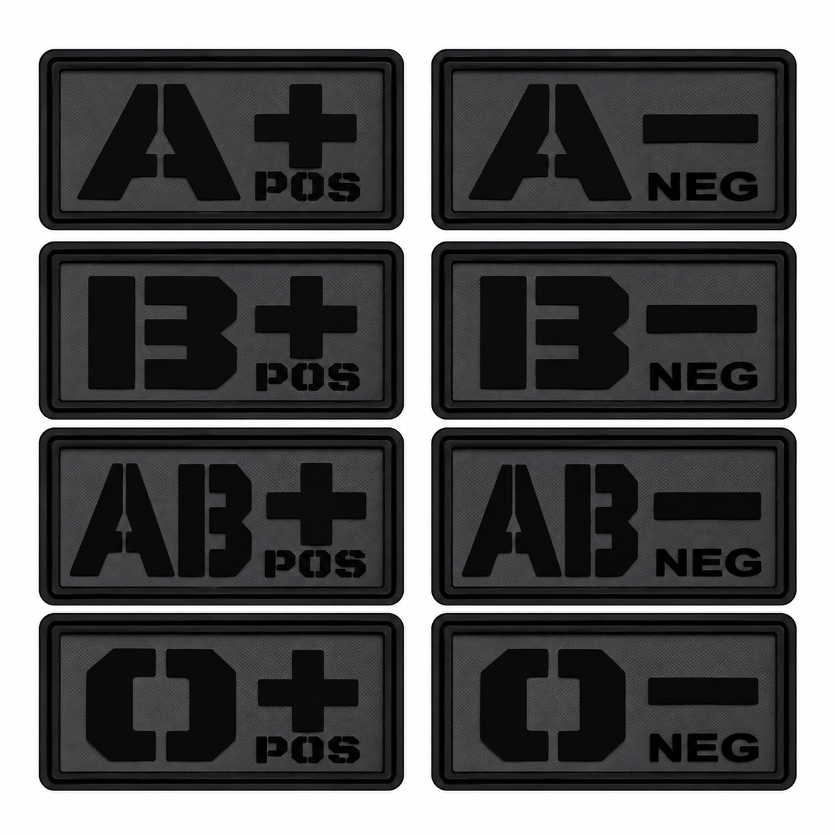 Blood Type PVC Patch [BLACK/GRAY]