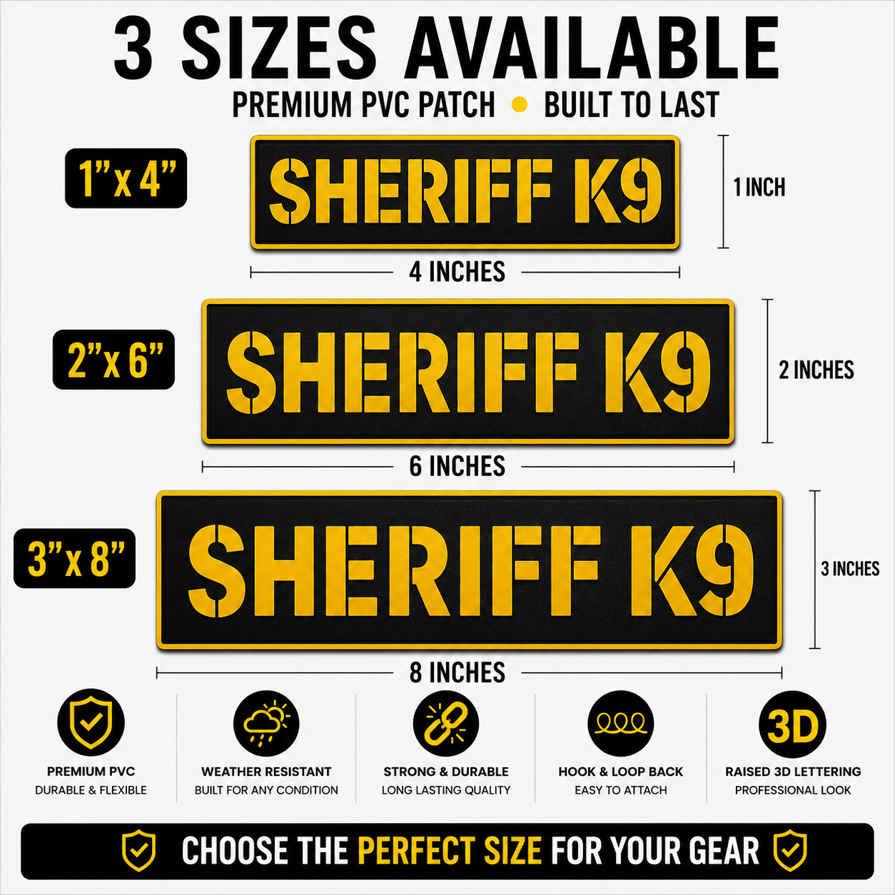 [SHERIFF K9] Tac-Ops PVC PATCH BLK/YLW