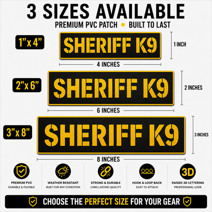 [SHERIFF K9] Tac-Ops PVC PATCH BLK/YLW
