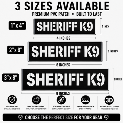 [SHERIFF K9] Tac-Ops PVC PATCH BLK/WHI