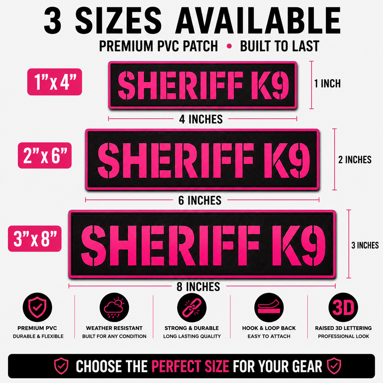 [SHERIFF K9] Tac-Ops PVC PATCH BLK/PNK