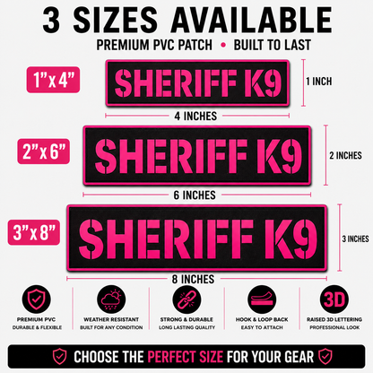[SHERIFF K9] Tac-Ops PVC PATCH BLK/PNK