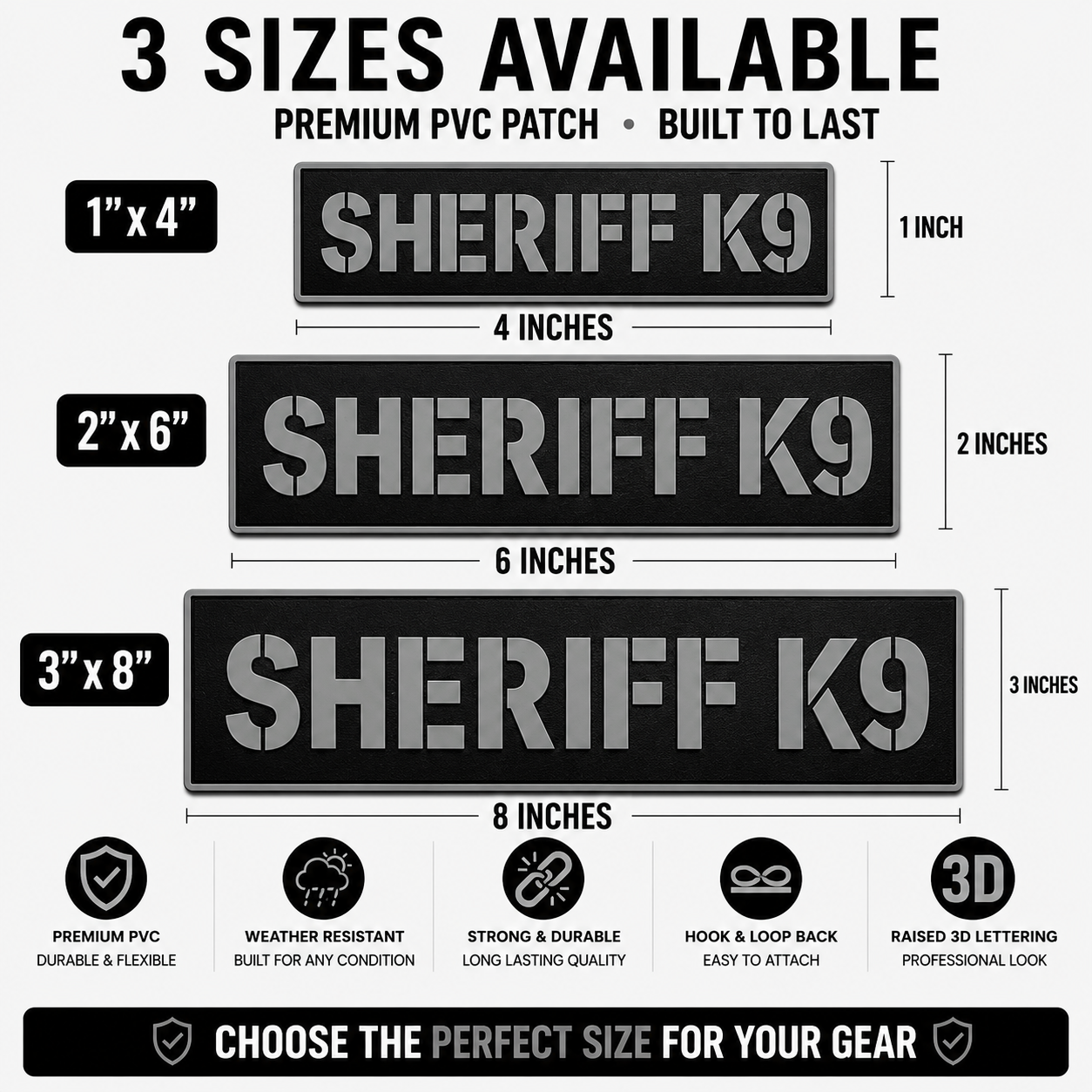 [SHERIFF K9] Tac-Ops PVC PATCH BLK/GRY