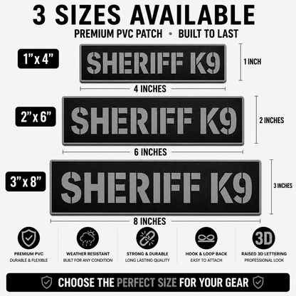 [SHERIFF K9] Tac-Ops PVC PATCH BLK/GRY
