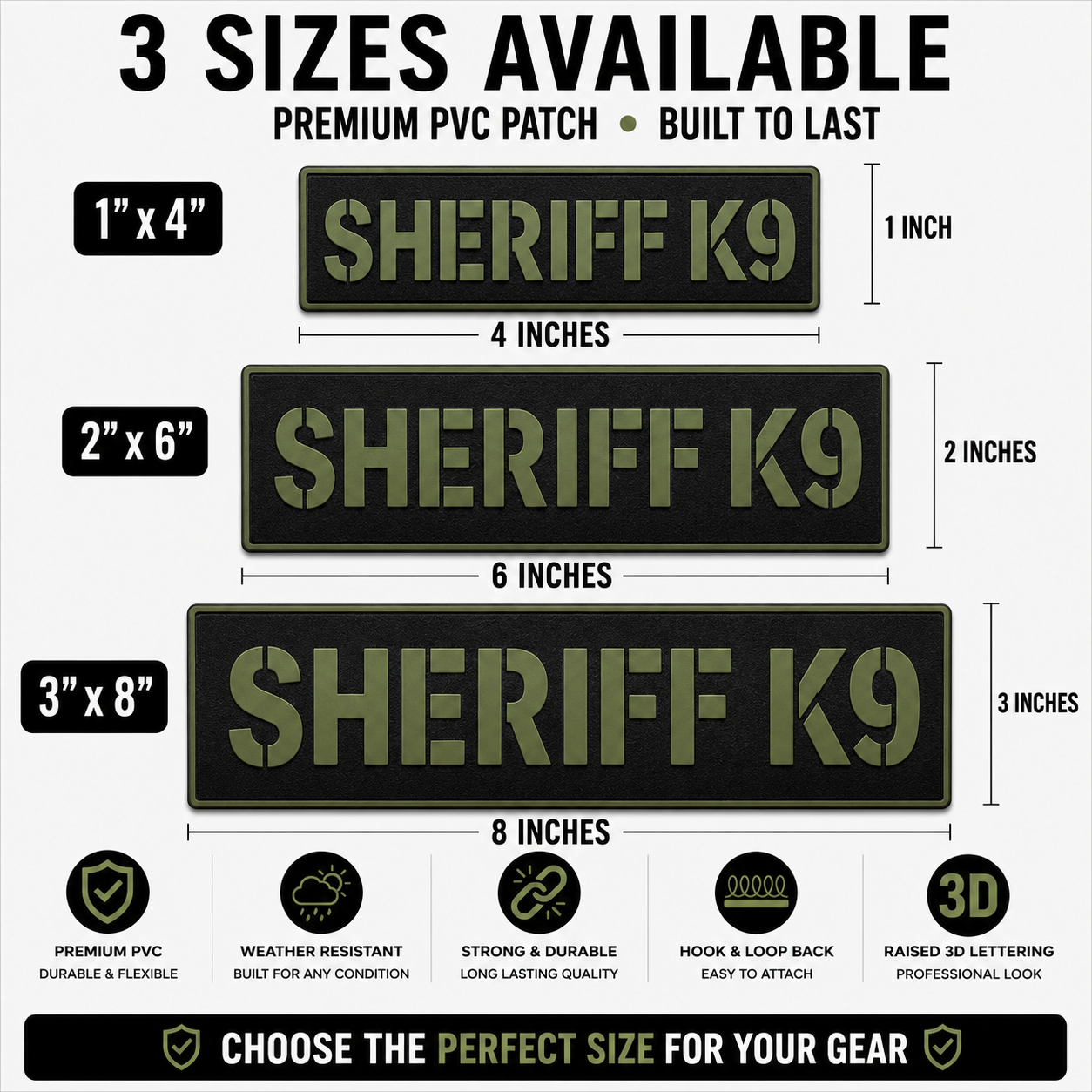 [SHERIFF K9] Tac-Ops PVC PATCH BLK/GRN