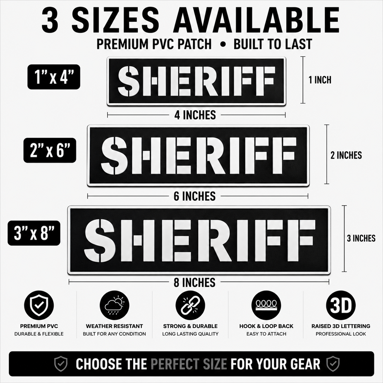 [SHERIFF] Tac-Ops PVC PATCH BLK/WHI