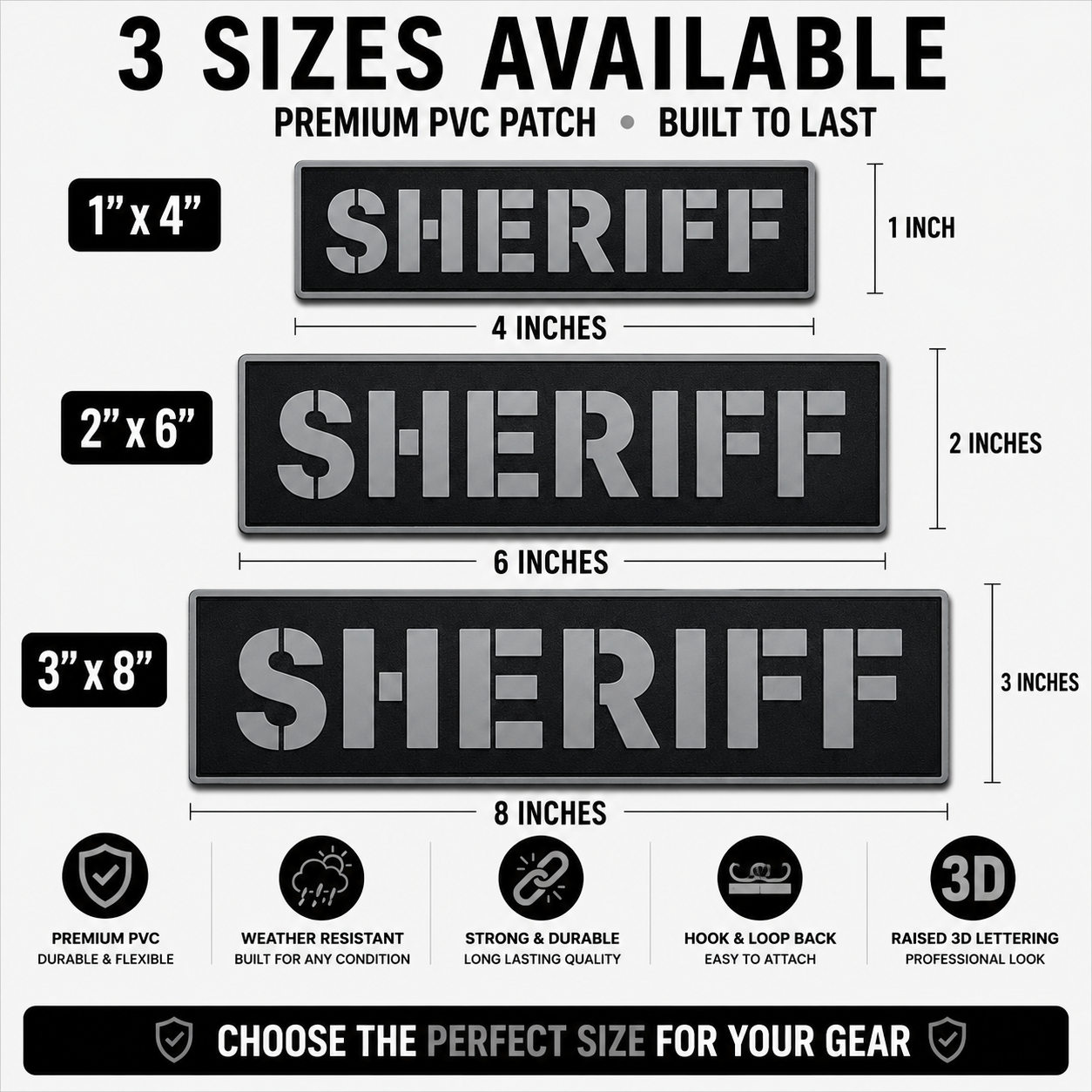 [SHERIFF] Tac-Ops PVC PATCH BLK/GRY