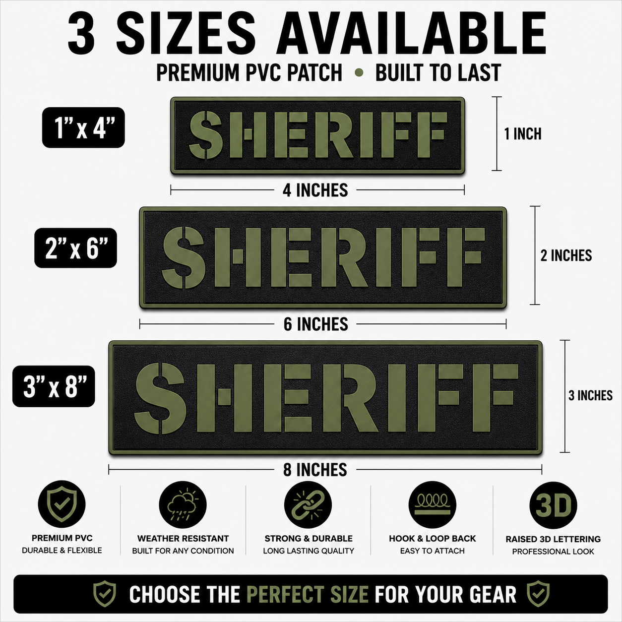 [SHERIFF] Tac-Ops PVC PATCH BLK/GRN