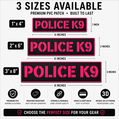 [POLICE K9] Tac-Ops PVC PATCH BLK/PNK
