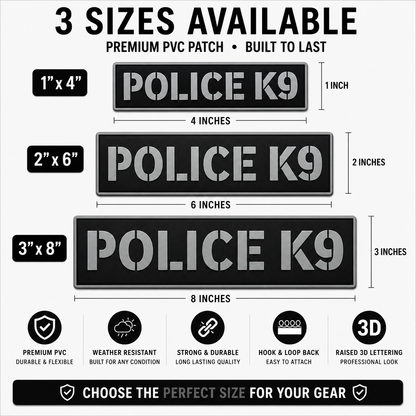[POLICE K9] Tac-Ops PVC PATCH BLK/GRY