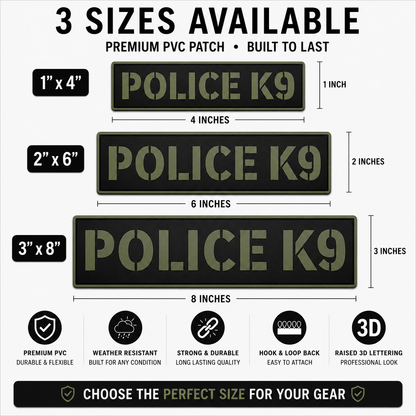 [POLICE K9] Tac-Ops PVC PATCH BLK/GRN