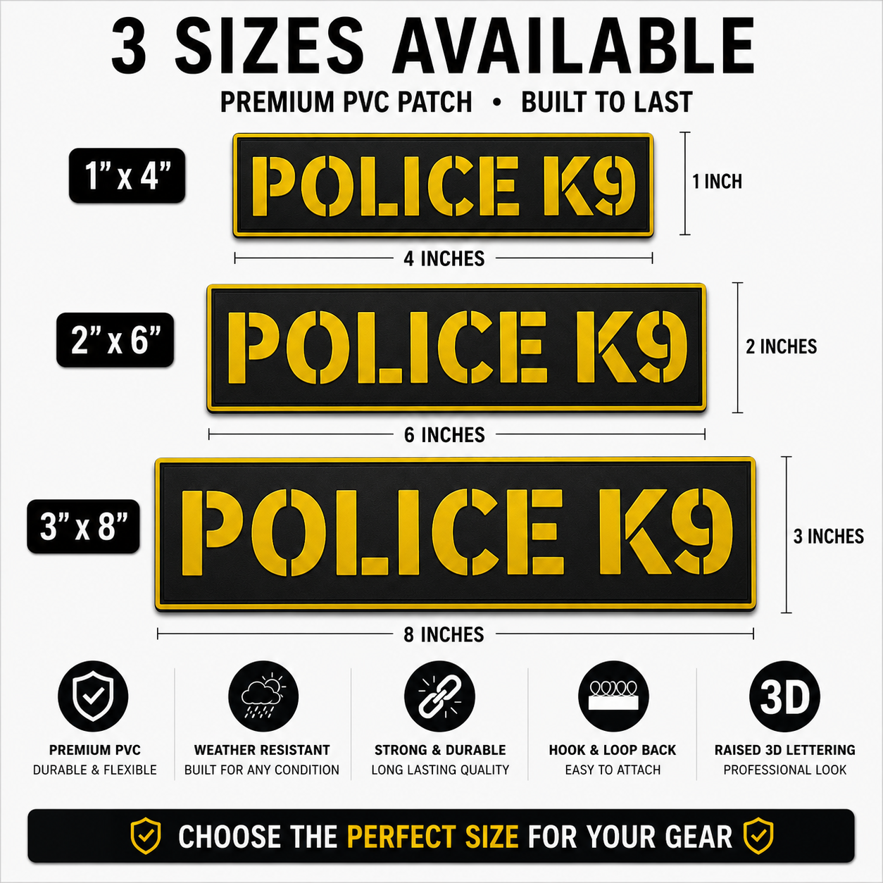 [POLICE K9] Tac-Ops PVC PATCH BLK/YLW