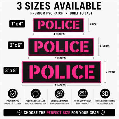 [POLICE] Tac-Ops PVC PATCH BLK/PNK