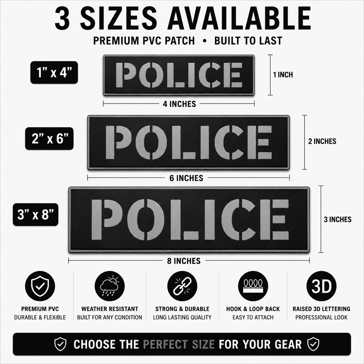 [POLICE] Tac-Ops PVC PATCH BLK/GRY