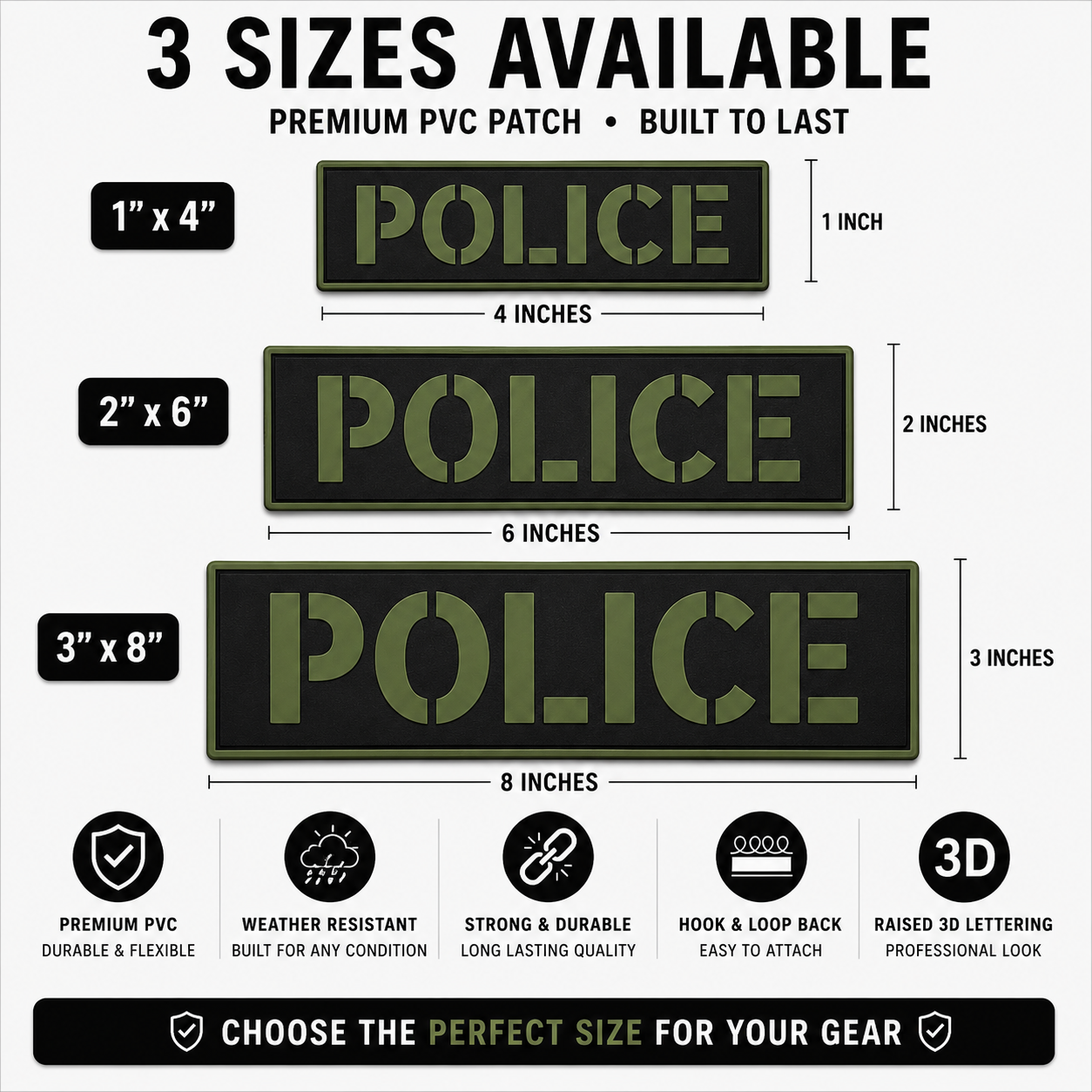 [POLICE] Tac-Ops PVC PATCH BLK/GRN