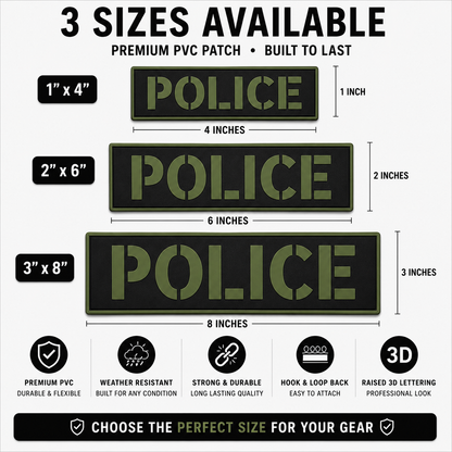 [POLICE] Tac-Ops PVC PATCH BLK/GRN