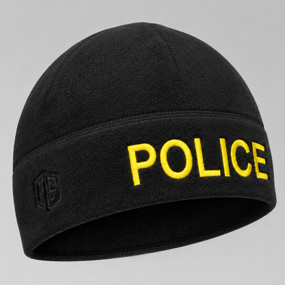 [POLICE] Black Operational Fleece Beanie (YLW)