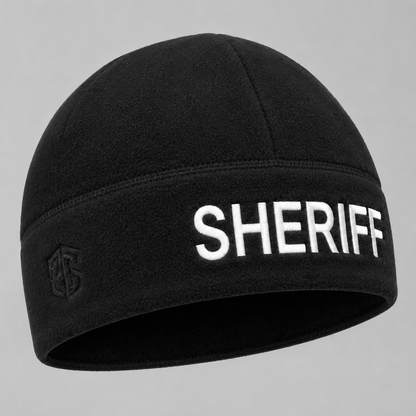[SHERIFF] Black Operational Fleece Beanie (WHT)