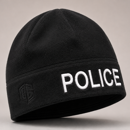 [POLICE] Black Operational Fleece Beanie (WHT)