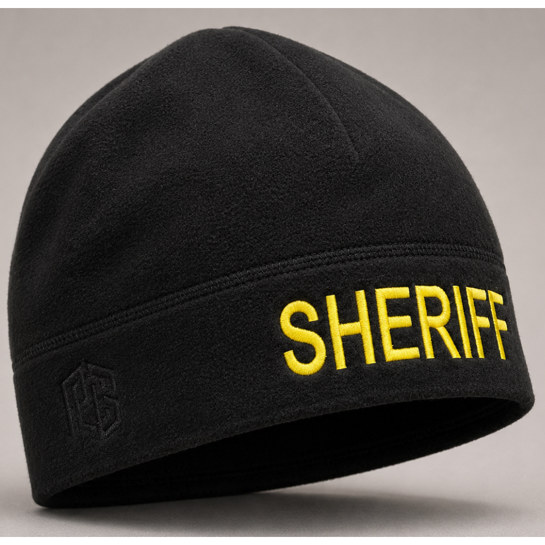 [SHERIFF] Black Operational Fleece Beanie (YLW)
