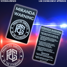 Aluminum Miranda Warning Card