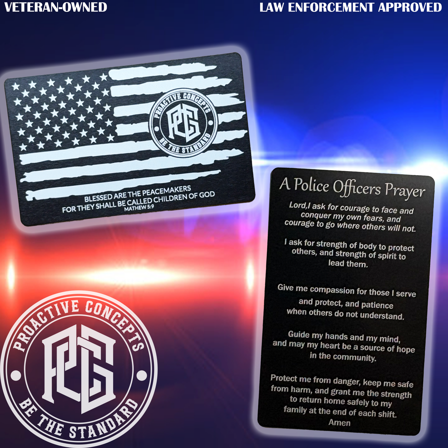 Aluminum Police Officers Prayer Card
