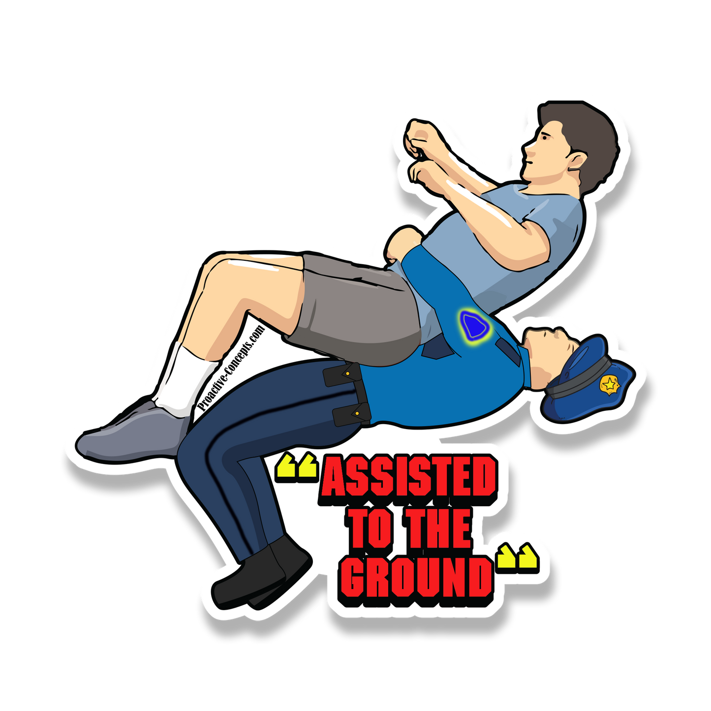 Assisted To The Ground - Sticker