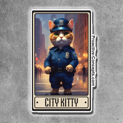 City Kitty Card - Sticker