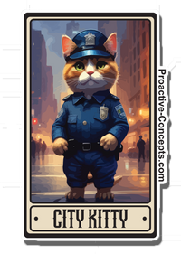 City Kitty Card - Sticker