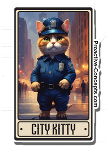 City Kitty Card - Sticker