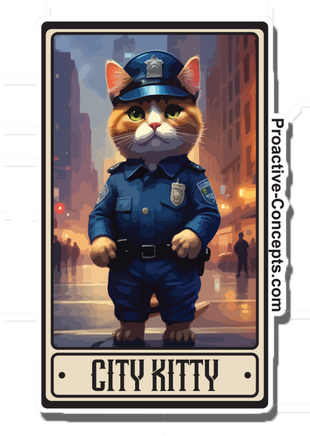 City Kitty Card - Sticker