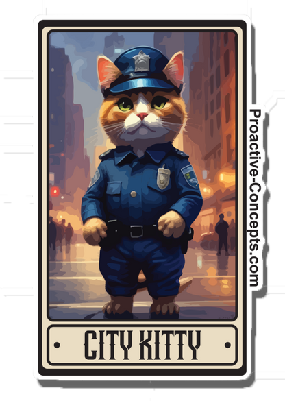 City Kitty Card - Sticker