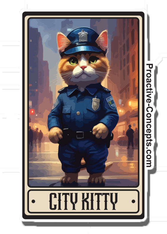 City Kitty Card - Sticker