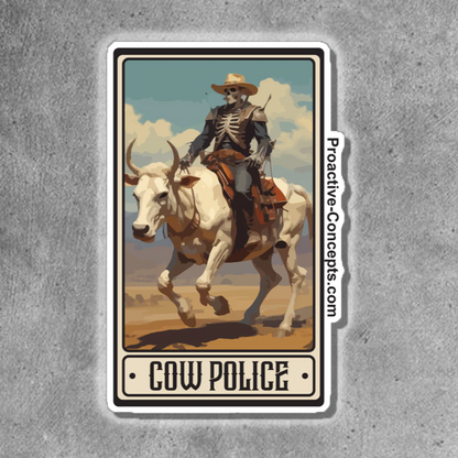 Cow Police Card - Sticker