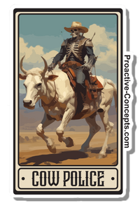 Cow Police Card - Sticker