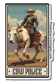 Cow Police Card - Sticker