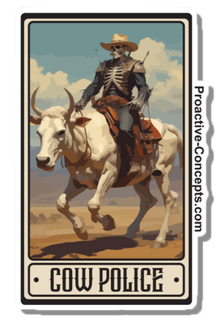 Cow Police Card - Sticker