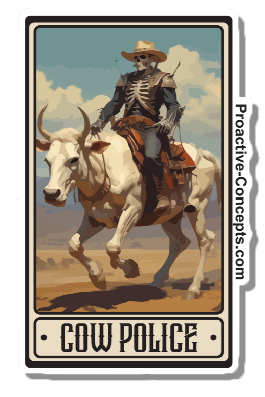 Cow Police Card - Sticker