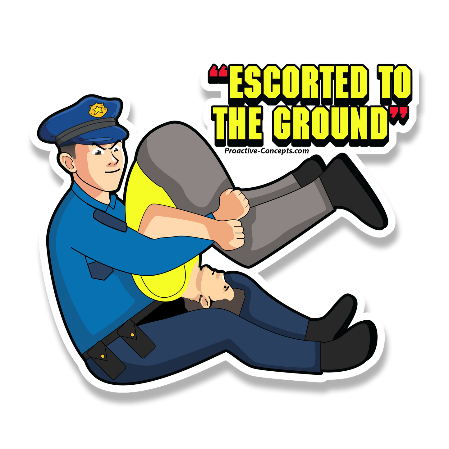 Escorted To The Ground - Sticker
