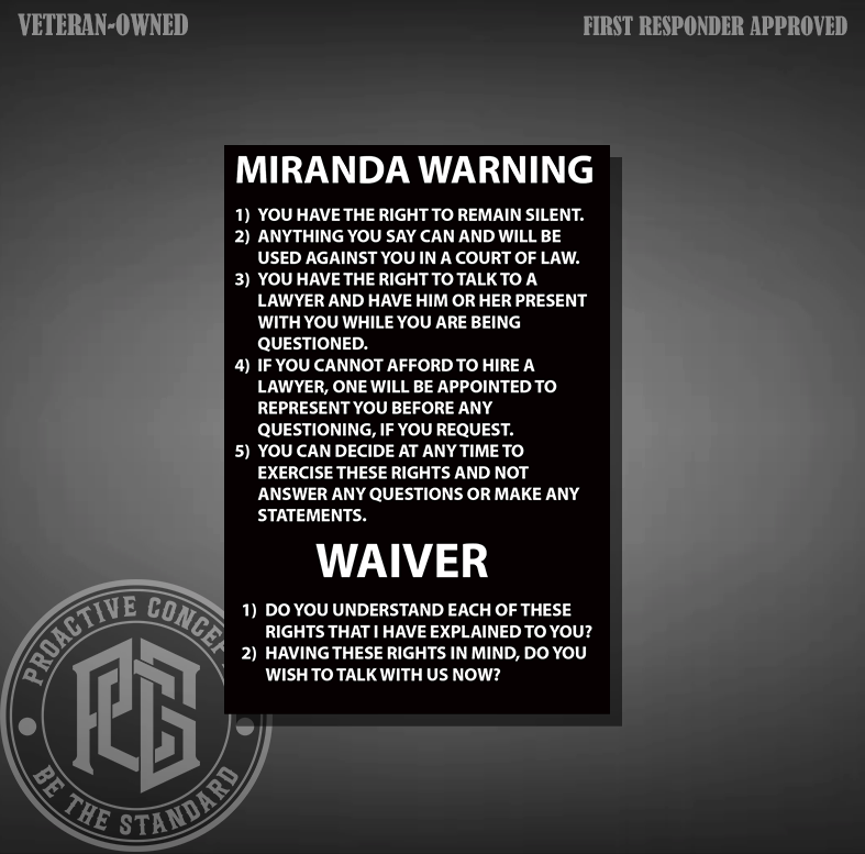Miranda Warning - Sticker