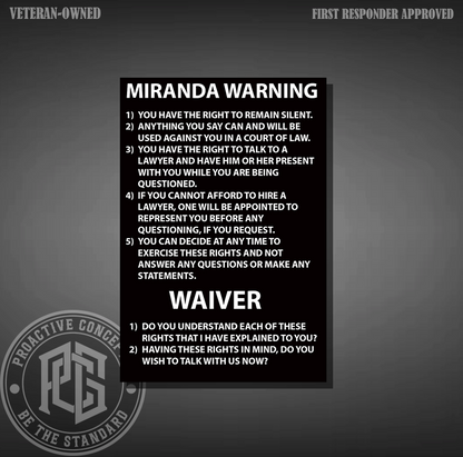 Miranda Warning - Sticker