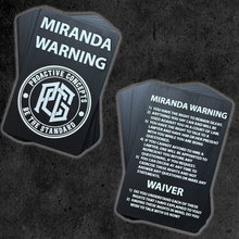 Aluminum Miranda Warning Card
