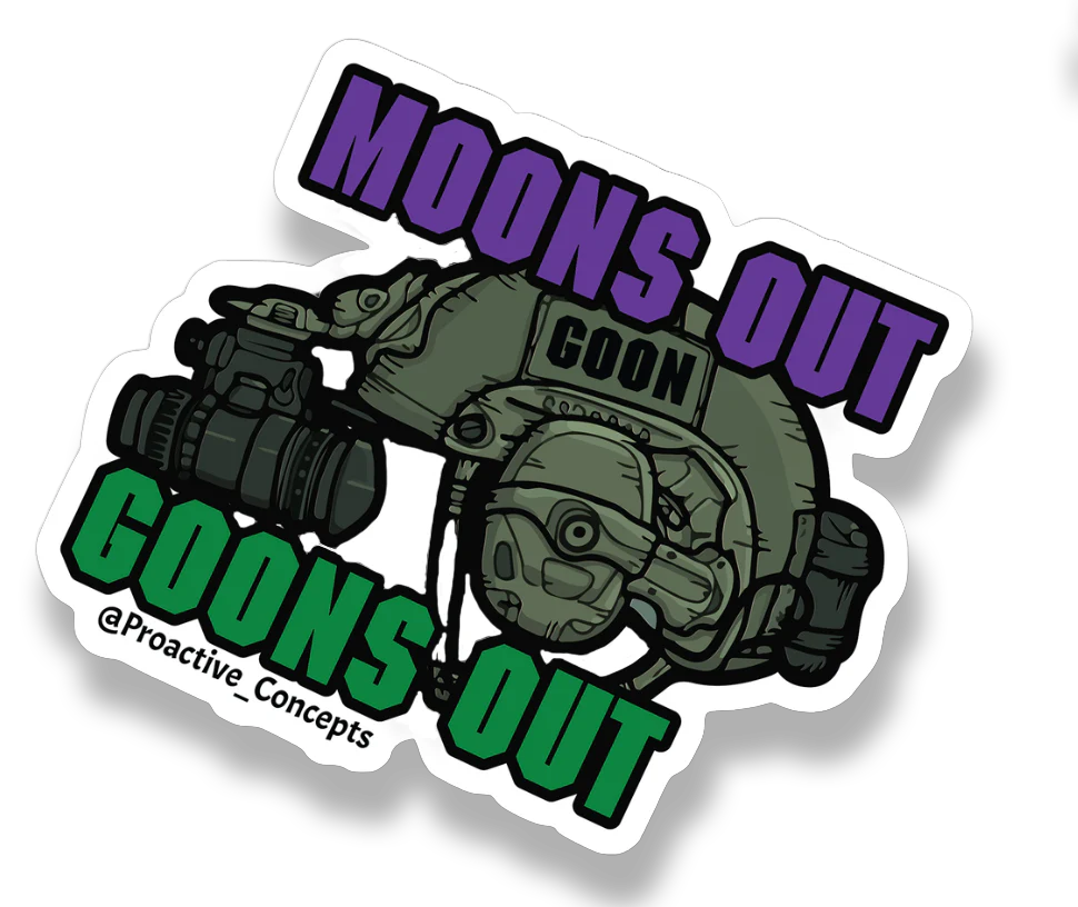 Moons Out Goons Out - Sticker