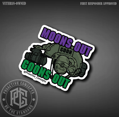 Moons Out Goons Out - Sticker